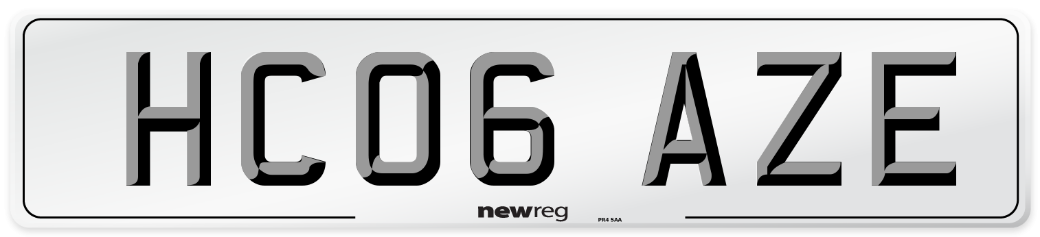 HC06 AZE Number Plate from New Reg